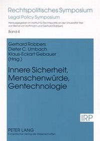 Abbildung von: Innere Sicherheit, Menschenwürde, Gentechnologie - Peter Lang Verlag
