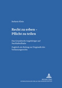 Abbildung von: Recht zu erben - Pflicht zu teilen - Peter Lang Verlag
