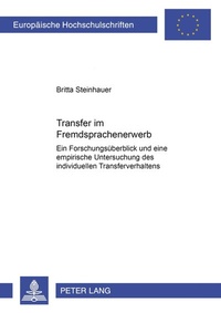 Abbildung von: Transfer im Fremdspracherwerb - Peter Lang Verlag