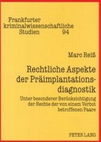 Abbildung von: Rechtliche Aspekte der Präimplantationsdiagnostik - Peter Lang Verlag