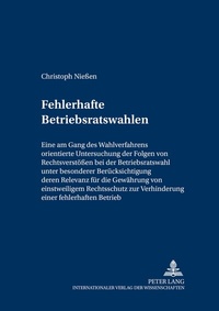 Abbildung von: Fehlerhafte Betriebsratswahlen - Peter Lang Verlag