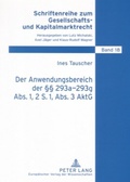 Abbildung von: Der Anwendungsbereich der §§ 293a-293g Abs. 1, 2 S. 1, Abs. 3 AktG - Peter Lang Verlag