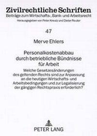 Abbildung von: Personalkostenabbau durch betriebliche Bündnisse für Arbeit - Peter Lang Verlag