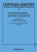 Cover: Fachtextsorten - gestern und heute - Peter Lang Verlag
