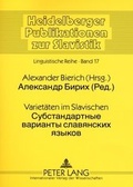 Cover: Varietaeten im Slavischen- ?? ??????????? ???????? ?????????? ?????? - Peter Lang Verlag