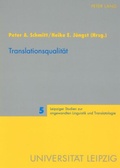 Cover: Translationsqualit&auml;t - Peter Lang Verlag
