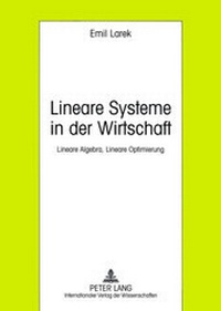 Abbildung von: Lineare Systeme in der Wirtschaft - Peter Lang Verlag