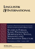 Cover: Studies in Formal Slavic Phonology, Morphology, Syntax, Semantics and Information Structure - Peter Lang Verlag
