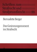 Cover: Das Gesinnungsmoment im Strafrecht - Peter Lang Verlag