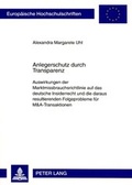 Cover: Anlegerschutz durch Transparenz - Peter Lang Verlag