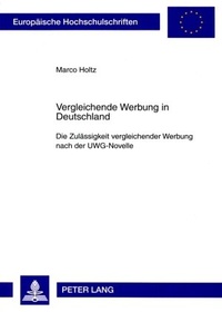 Abbildung von: Vergleichende Werbung in Deutschland - Peter Lang Verlag