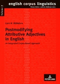 Enlarge image Cover: Postmodifying Attributive Adjectives in English - Peter Lang Verlag