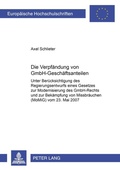 Cover: Die Verpf&auml;ndung von GmbH-Gesch&auml;ftsanteilen - Peter Lang Verlag