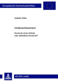 Bild: Underachievement - Peter Lang Verlag