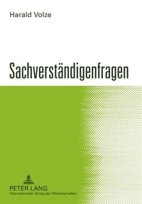 Abbildung von: Sachverständigenfragen - Peter Lang Verlag