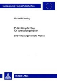 Abbildung von: Publizitätspflichten für Vorstandsgehälter - Peter Lang Verlag