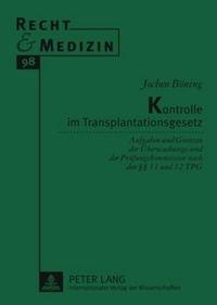 Abbildung von: Kontrolle im Transplantationsgesetz - Peter Lang Verlag