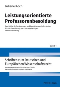 Abbildung von: Leistungsorientierte Professorenbesoldung - Peter Lang Verlag