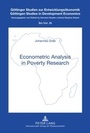 Cover: Econometric Analysis in Poverty Research - Peter Lang Verlag