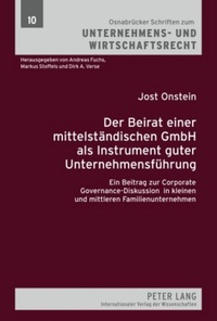 Abbildung von: Der Beirat einer mittelständischen GmbH als Instrument guter Unternehmensführung - Peter Lang Verlag