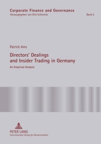 Abbildung von: Directors' Dealings and Insider Trading in Germany - Peter Lang Verlag