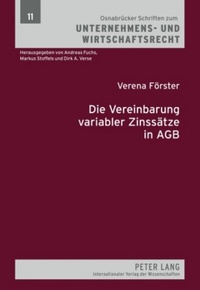 Abbildung von: Die Vereinbarung variabler Zinssätze in AGB - Peter Lang Verlag