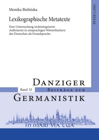 Abbildung von: Lexikographische Metatexte - Peter Lang Verlag