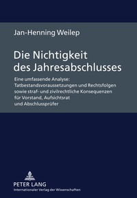 Abbildung von: Die Nichtigkeit des Jahresabschlusses - Peter Lang Verlag