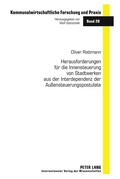 Cover: Herausforderungen f&uuml;r die Innensteuerung von Stadtwerken aus der Interdependenz der Au&szlig;ensteuerungspostulate - Peter Lang Verlag