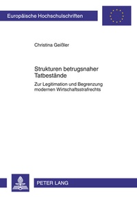 Abbildung von: Strukturen betrugsnaher Tatbestände - Peter Lang Verlag