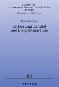 Abbildung von: Verfassungsidentität und Ewigkeitsgarantie - Peter Lang Verlag