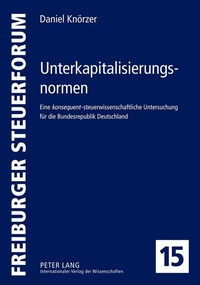 Abbildung von: Unterkapitalisierungsnormen - Peter Lang Verlag