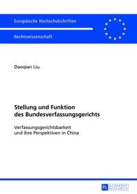 Abbildung von: Stellung und Funktion des Bundesverfassungsgerichts - Peter Lang Verlag