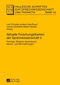 Cover: Aktuelle Forschungsthemen der Sprechwissenschaft 3 - Peter Lang Verlag