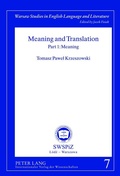 Cover: Meaning and Translation - Peter Lang Verlag