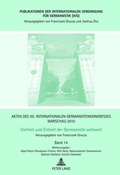 Cover: Akten des XII. Internationalen Germanistenkongresses Warschau 2010- Vielheit und Einheit der Germanistik weltweit - Peter Lang Verlag