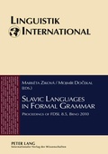 Cover: Slavic Languages in Formal Grammar - Peter Lang Verlag