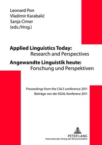 Abbildung von: Applied Linguistics Today: Research and Perspectives - Angewandte Linguistik heute: Forschung und Perspektiven - Peter Lang Verlag