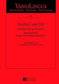 Enlarge image Cover: Zeichen und Stil - Peter Lang Verlag