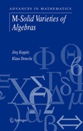 Cover: M-Solid Varieties of Algebras - Springer