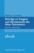 Cover: Beitr&auml;ge zu Exegese und Hermeneutik des Alten Testaments - Vandenhoeck & Ruprecht