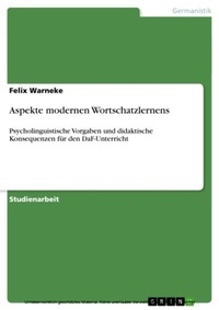 Abbildung von: Aspekte modernen Wortschatzlernens - GRIN Verlag