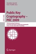 Cover: Public Key Cryptography - PKC 2009 - Springer