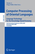 Cover: Computer Processing of Oriental Languages. Language Technology for the Knowledge-based Economy - Springer