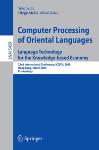 Abbildung von: Computer Processing of Oriental Languages. Language Technology for the Knowledge-based Economy - Springer