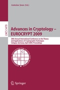 Cover: Advances in Cryptology - EUROCRYPT 2009 - Springer