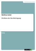 Cover: Problem der Rechtfertigung - GRIN Verlag