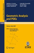 Cover: Geometric Analysis and PDEs - Springer