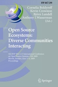 Cover: Open Source Ecosystems: Diverse Communities Interacting - Springer