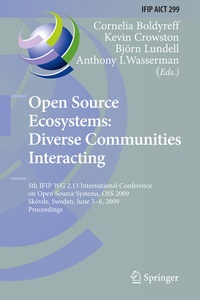 Enlarge image Cover: Open Source Ecosystems: Diverse Communities Interacting - Springer